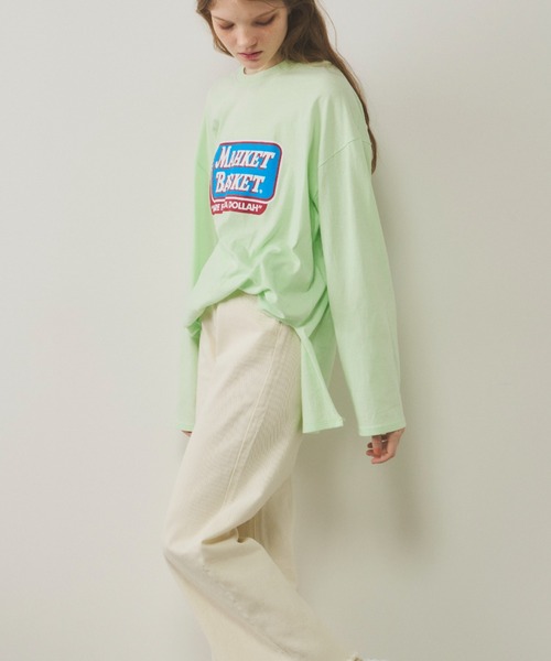 Unitage（ユニテージ）の「マーケットロンTEE（Tシャツ/カットソー・レディース・ホワイト/ライトグリーン/ブラック・FREE）」の11枚目の写真