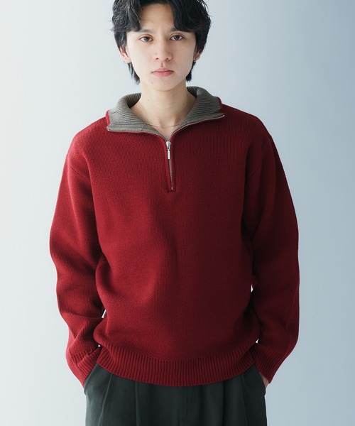 URU 23AW HALF ZIP KNIT ハーフジップニット セール 登場から人気沸騰 URU / HALF ZIP SWEAT-URUの通販EQUAL