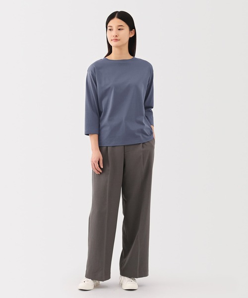 無印良品(ムジルシリョウヒン)の「婦人 天竺編みボートネック七分袖Tシャツ(Tシャツ/カットソー・レディース・ブラック/スモークピンク/ホワイト/ライトグレー/ダークグレー/スモーキーグリーン系/ブルー系・XS/XL/L/M/S)」の20枚目の写真