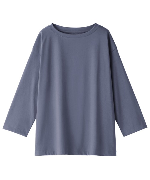 婦人 天竺編みボートネック七分袖Tシャツ（Tシャツ/カットソー