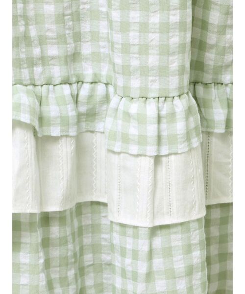 merry jenny（メリージェニー）の「ギンガムレースフレアスカート（スカート・レディース・グレー/オフホワイト/グリーン・FREE）」の12枚目の写真