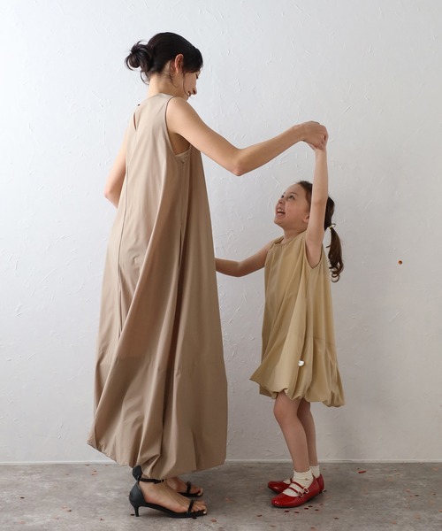 3-10才対応】裾バルーン撥水ノースリワンピ（ワンピース）｜BONJOUR