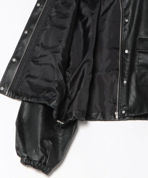 CECIL McBEE(セシルマクビー)の「フェイクレザージップアップジャケット(ブルゾン・レディース・ダークブラウン/ブラウン/ブラック・MEDIUM/LARGE)」の5枚目の写真