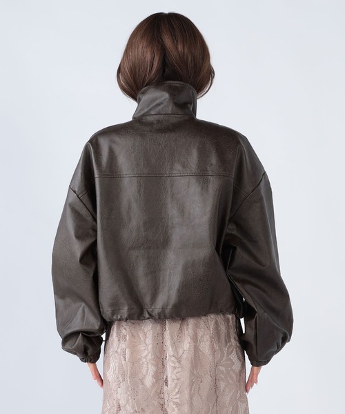 CECIL McBEE(セシルマクビー)の「フェイクレザージップアップジャケット(ブルゾン・レディース・ダークブラウン/ブラウン/ブラック・MEDIUM/LARGE)」の11枚目の写真