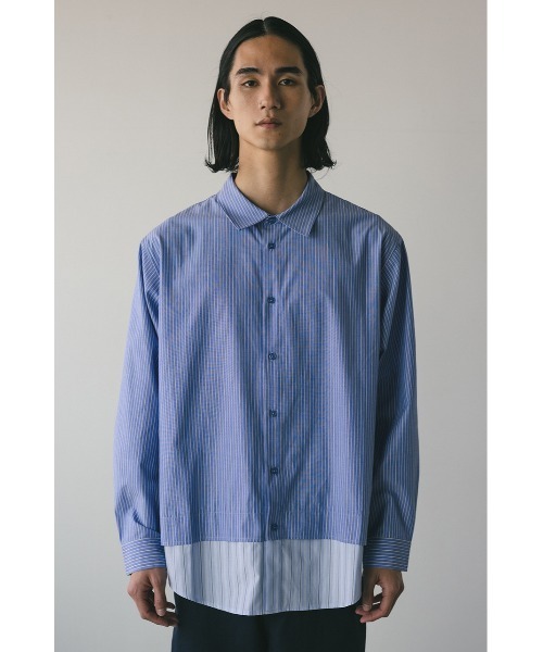 STYLEMIXER(スタイルミキサー)の「ストライプレイヤーシャツ(シャツ/ブラウス・メンズ・ブルー/グレー・MEDIUM/LARGE)」の21枚目の写真