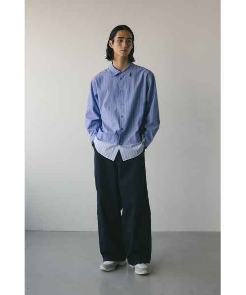 STYLEMIXER(スタイルミキサー)の「ストライプレイヤーシャツ(シャツ/ブラウス・メンズ・ブルー/グレー・MEDIUM/LARGE)」の18枚目の写真