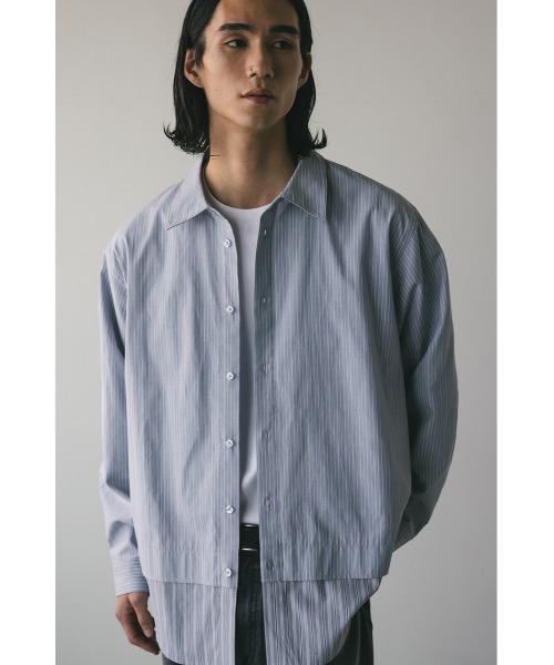 STYLEMIXER(スタイルミキサー)の「ストライプレイヤーシャツ(シャツ/ブラウス・メンズ・ブルー/グレー・MEDIUM/LARGE)」の7枚目の写真