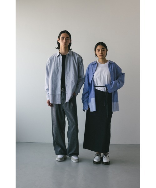 STYLEMIXER(スタイルミキサー)の「ストライプレイヤーシャツ(シャツ/ブラウス・メンズ・ブルー/グレー・MEDIUM/LARGE)」の8枚目の写真