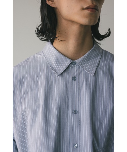 STYLEMIXER(スタイルミキサー)の「ストライプレイヤーシャツ(シャツ/ブラウス・メンズ・ブルー/グレー・MEDIUM/LARGE)」の10枚目の写真