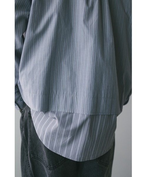 STYLEMIXER(スタイルミキサー)の「ストライプレイヤーシャツ(シャツ/ブラウス・メンズ・ブルー/グレー・MEDIUM/LARGE)」の14枚目の写真