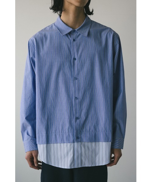 STYLEMIXER(スタイルミキサー)の「ストライプレイヤーシャツ(シャツ/ブラウス・メンズ・ブルー/グレー・MEDIUM/LARGE)」の3枚目の写真