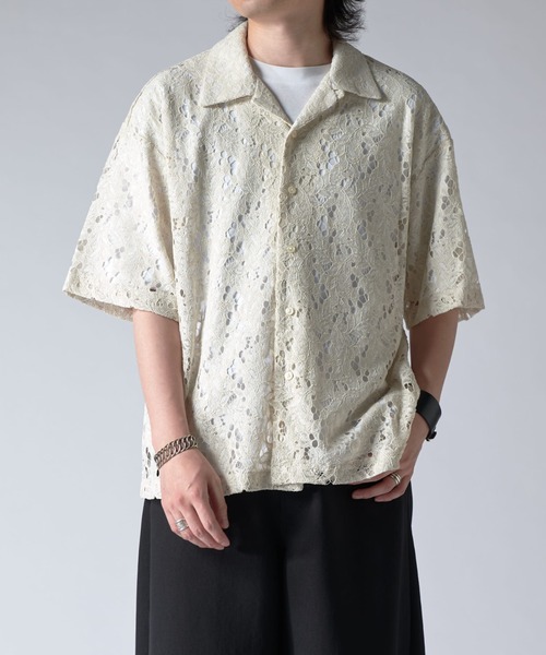 Lui's フラワーレースシャツ　25ss 未使用 セール】フラワーレースシャツ 25ss（シャツ/ブラウス）｜Lui's