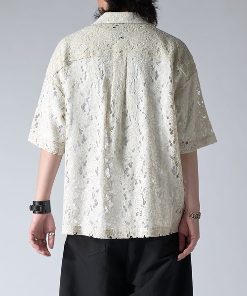 Lui's(ルイス)の「フラワーレースシャツ 25ss(シャツ/ブラウス・メンズ・オフホワイト/パープル/ブラック・M/S)」の6枚目の写真