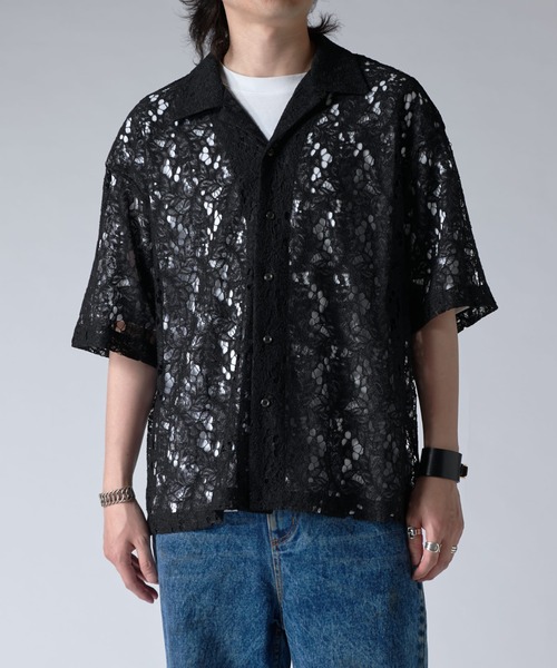 Lui's フラワーレースシャツ　25ss 未使用 セール】フラワーレースシャツ 25ss（シャツ/ブラウス）｜Lui's