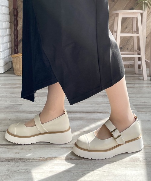 LUGG NAGG(ラグナグ)の「【maschietta】【3E】プラットフォームメリージェーン【厚底】(パンプス・レディース・ネイビー/オフホワイト/ブラック/ダークブラウン/ブラック×ブラック・S/M/L/LL)」の9枚目の写真