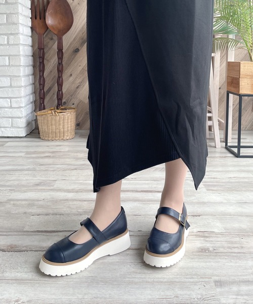 LUGG NAGG(ラグナグ)の「【maschietta】【3E】プラットフォームメリージェーン【厚底】(パンプス・レディース・ネイビー/オフホワイト/ブラック/ダークブラウン/ブラック×ブラック・S/M/L/LL)」の18枚目の写真