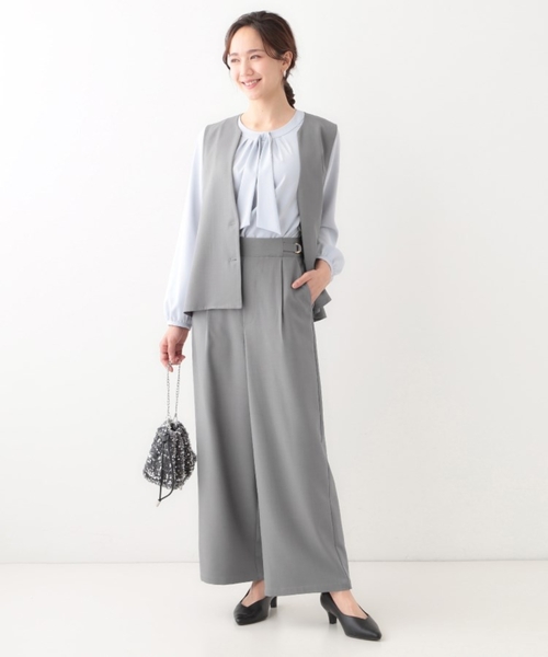 DRESKIP（ドレスキップ）の「【洗える/S-LL/セットアップ可】首元すっきり ペプラムジレ（ベスト・レディース・グレー/ブラック/ライトベージュ・01/02/03/04）」の19枚目の写真