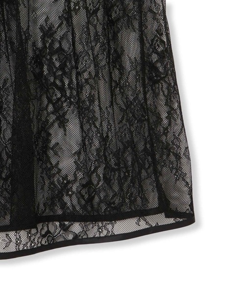 QUEENS COURT（クイーンズコート）の「シアーストレッチレースワンピース≪洗濯機で洗える≫（ワンピース・レディース・ブラック/オフホワイト・M）」の9枚目の写真