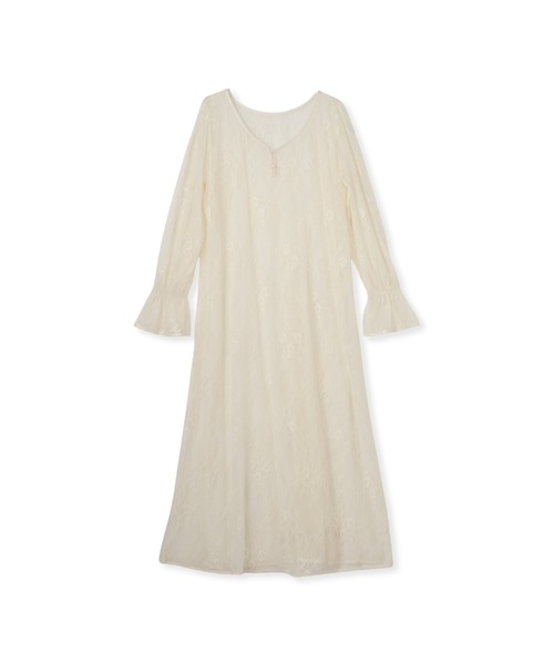 QUEENS COURT（クイーンズコート）の「シアーストレッチレースワンピース≪洗濯機で洗える≫（ワンピース・レディース・ブラック/オフホワイト・M）」の12枚目の写真