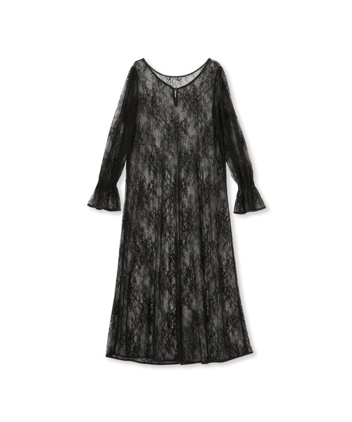 QUEENS COURT（クイーンズコート）の「シアーストレッチレースワンピース≪洗濯機で洗える≫（ワンピース・レディース・ブラック/オフホワイト・M）」の13枚目の写真