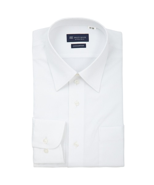 TOKYO SHIRTS(トウキョウシャツ)の「【透け防止】 形態安定ノンアイロン レギュラー 長袖ビジネスワイシャツ 白無地(大きいサイズ・長いサイズ)(ビジネスシャツ・メンズ・ホワイト・首回り39cm-裄丈88cm/首回り41cm-裄丈90cm/首回り42cm-裄丈90cm/首回り45cm-裄丈86cm/首回り45cm-裄丈90cm/首回り47cm-裄丈86cm/首回り47cm-裄丈90cm/首回り43cm-裄丈90cm/首回り45cm-裄丈82cm)」の1枚目の写真