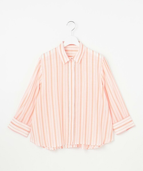 自由区(ジユウク)の「ナチュラルリネンクロップド丈 シャツ(シャツ/ブラウス・レディース・アイボリー系/ベージュ系1/ホワイト系1/ネイビー系・44/46)」の18枚目の写真