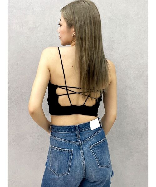 GYDA（ジェイダ）の「Backクロスビスチェ（キャミソール・レディース・オフホワイト/ブラック・FREE）」の4枚目の写真