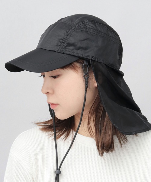 A.M.S.(エーエムエス)の「透け リップストップナイロン サンシェード付き キャップ(キャップ・メンズ・ブラック/グレー・FREE)」の1枚目の写真