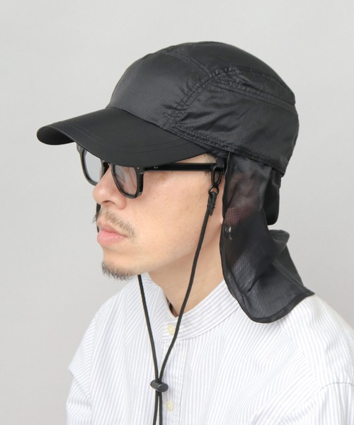 A.M.S.(エーエムエス)の「透け リップストップナイロン サンシェード付き キャップ(キャップ・メンズ・ブラック/グレー・FREE)」の5枚目の写真