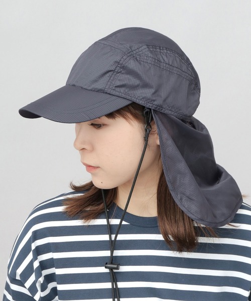 A.M.S.(エーエムエス)の「透け リップストップナイロン サンシェード付き キャップ(キャップ・メンズ・ブラック/グレー・FREE)」の8枚目の写真