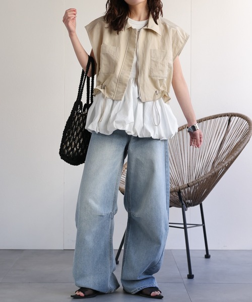 セットアップ対応】ドロストショートベスト / ナイロンベスト（その他