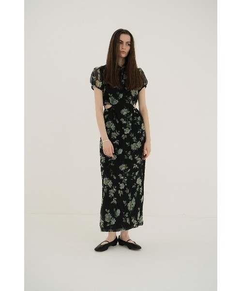 CLANE(クラネ)の「CLANE/クラネ/SHEER FLOWER MINI PUFF ONEPIECE(ワンピース・レディース・ブラック/ピンク・1)」の13枚目の写真