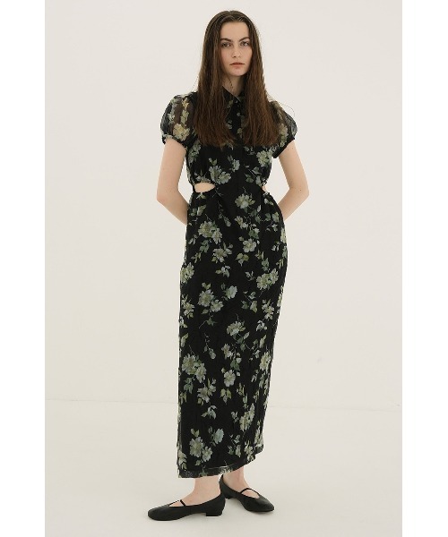 CLANE(クラネ)の「CLANE/クラネ/SHEER FLOWER MINI PUFF ONEPIECE(ワンピース・レディース・ブラック/ピンク・1)」の14枚目の写真