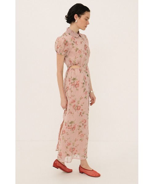 CLANE(クラネ)の「CLANE/クラネ/SHEER FLOWER MINI PUFF ONEPIECE(ワンピース・レディース・ブラック/ピンク・1)」の4枚目の写真