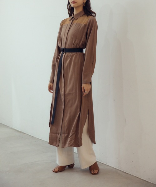 CIEL'AIR（シエルエアー）の「Sheer York Maxi Shirt Dress（シャツワンピース・レディース・ブラウン・MEDIUM/LARGE）」の5枚目の写真