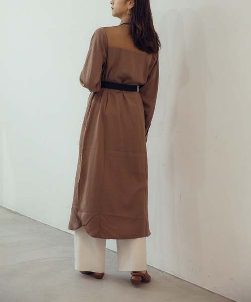 CIEL'AIR（シエルエアー）の「Sheer York Maxi Shirt Dress（シャツワンピース・レディース・ブラウン・MEDIUM/LARGE）」の4枚目の写真