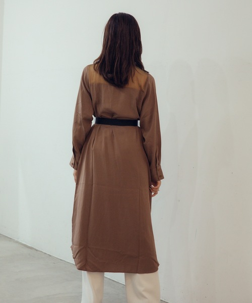 CIEL'AIR（シエルエアー）の「Sheer York Maxi Shirt Dress（シャツワンピース・レディース・ブラウン・MEDIUM/LARGE）」の6枚目の写真