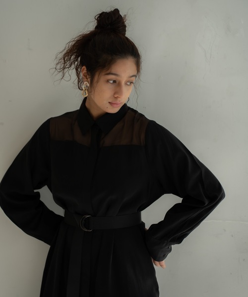 CIEL'AIR（シエルエアー）の「Sheer York Maxi Shirt Dress（シャツワンピース・レディース・ブラウン・MEDIUM/LARGE）」の7枚目の写真