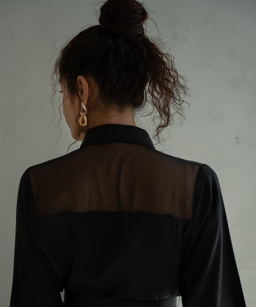 CIEL'AIR（シエルエアー）の「Sheer York Maxi Shirt Dress（シャツワンピース・レディース・ブラウン・MEDIUM/LARGE）」の9枚目の写真