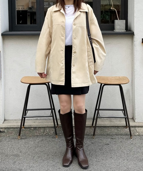 LE MORE（リモア）の「ステンカラースプリングコート（ステンカラーコート・レディース・アイボリー/ベージュ・FREE）」の3枚目の写真