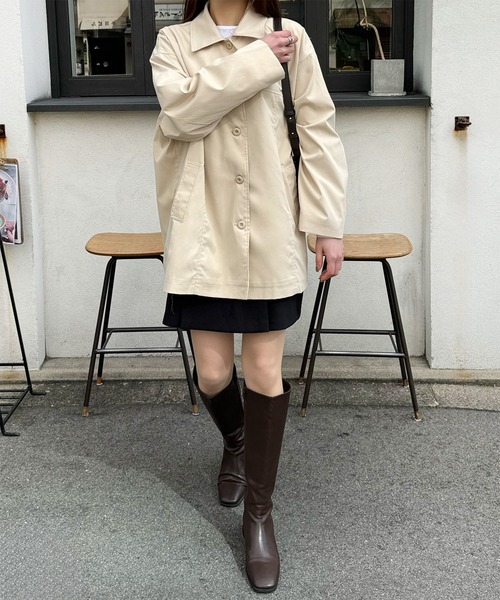 LE MORE（リモア）の「ステンカラースプリングコート（ステンカラーコート・レディース・アイボリー/ベージュ・FREE）」の4枚目の写真