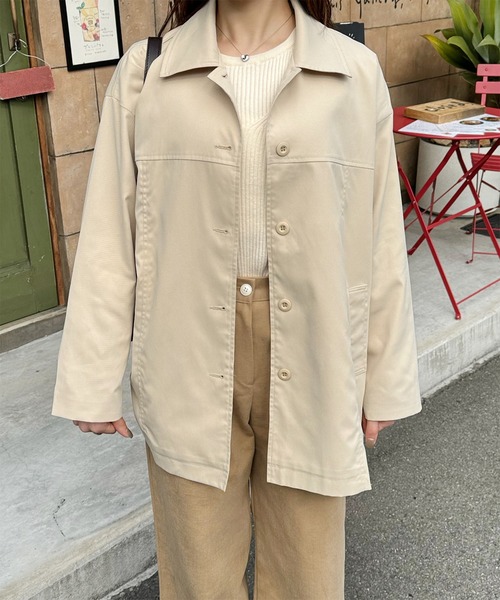 LE MORE（リモア）の「ステンカラースプリングコート（ステンカラーコート・レディース・アイボリー/ベージュ・FREE）」の6枚目の写真