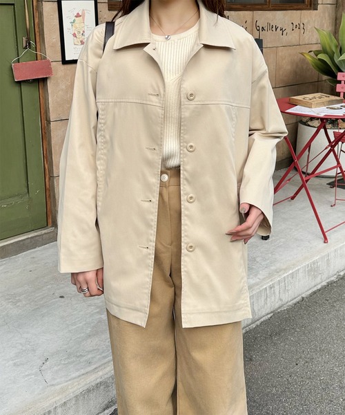 LE MORE（リモア）の「ステンカラースプリングコート（ステンカラーコート・レディース・アイボリー/ベージュ・FREE）」の7枚目の写真