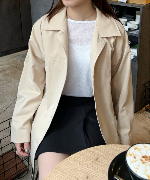 LE MORE（リモア）の「ステンカラースプリングコート（ステンカラーコート・レディース・アイボリー/ベージュ・FREE）」の10枚目の写真