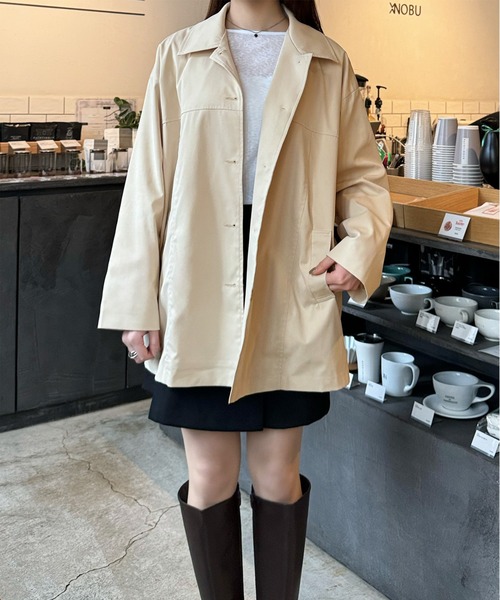 LE MORE（リモア）の「ステンカラースプリングコート（ステンカラーコート・レディース・アイボリー/ベージュ・FREE）」の12枚目の写真