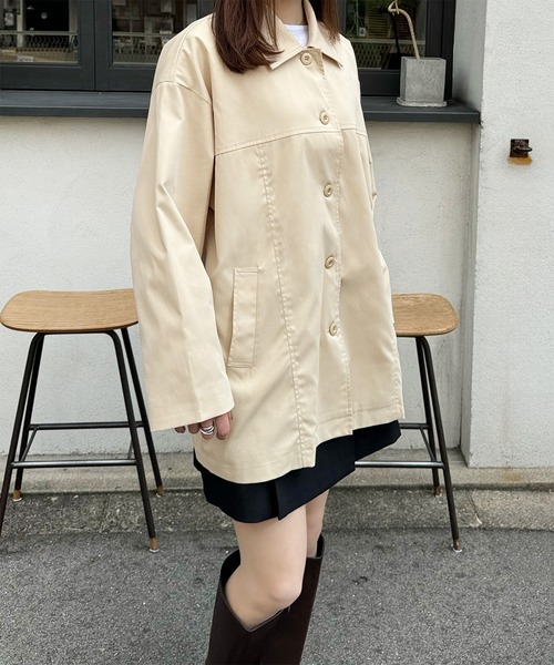 LE MORE（リモア）の「ステンカラースプリングコート（ステンカラーコート・レディース・アイボリー/ベージュ・FREE）」の15枚目の写真