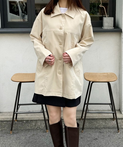 LE MORE（リモア）の「ステンカラースプリングコート（ステンカラーコート・レディース・アイボリー/ベージュ・FREE）」の16枚目の写真