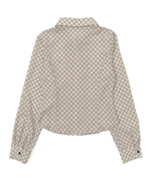 dispark（ディスパーク）の「DISPARK/バタフライチェックシャツ（シャツ/ブラウス・レディース・アイボリー/ベージュ・FREE）」の7枚目の写真