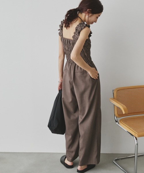 Auntie Rosa Holiday(アンティローザホリデー)の「シャーリングサロペット(サロペット/オーバーオール・レディース・ブラック/ブラウン・FREE)」の15枚目の写真