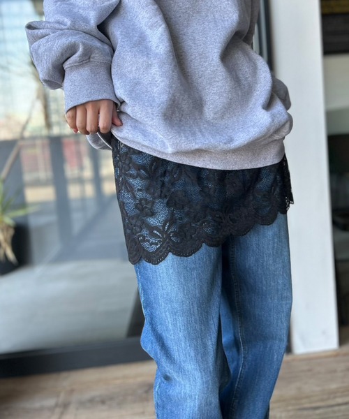 Kotoe(コトエ)の「レイヤード 花柄レースミニスカート 付け裾(スカート・レディース・ブラック/ホワイト・FREE)」の2枚目の写真